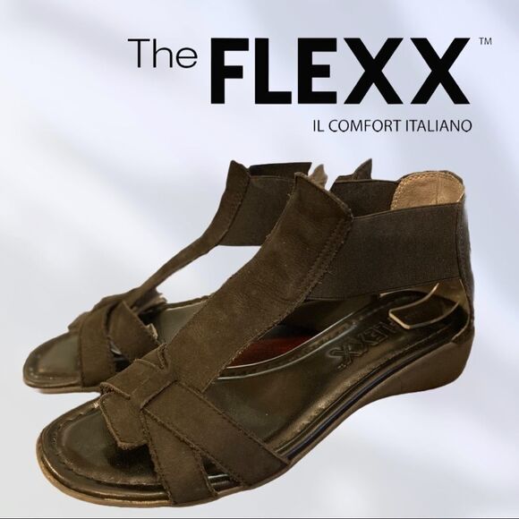 The Flexx Black Band Together Leather Sandals 7.5 - Picture 2 of 5